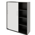PRO Sliding door cabinet | 4 Oh, 1200 x 1510 mm, graphite / white - 4 Thumbnail Image
