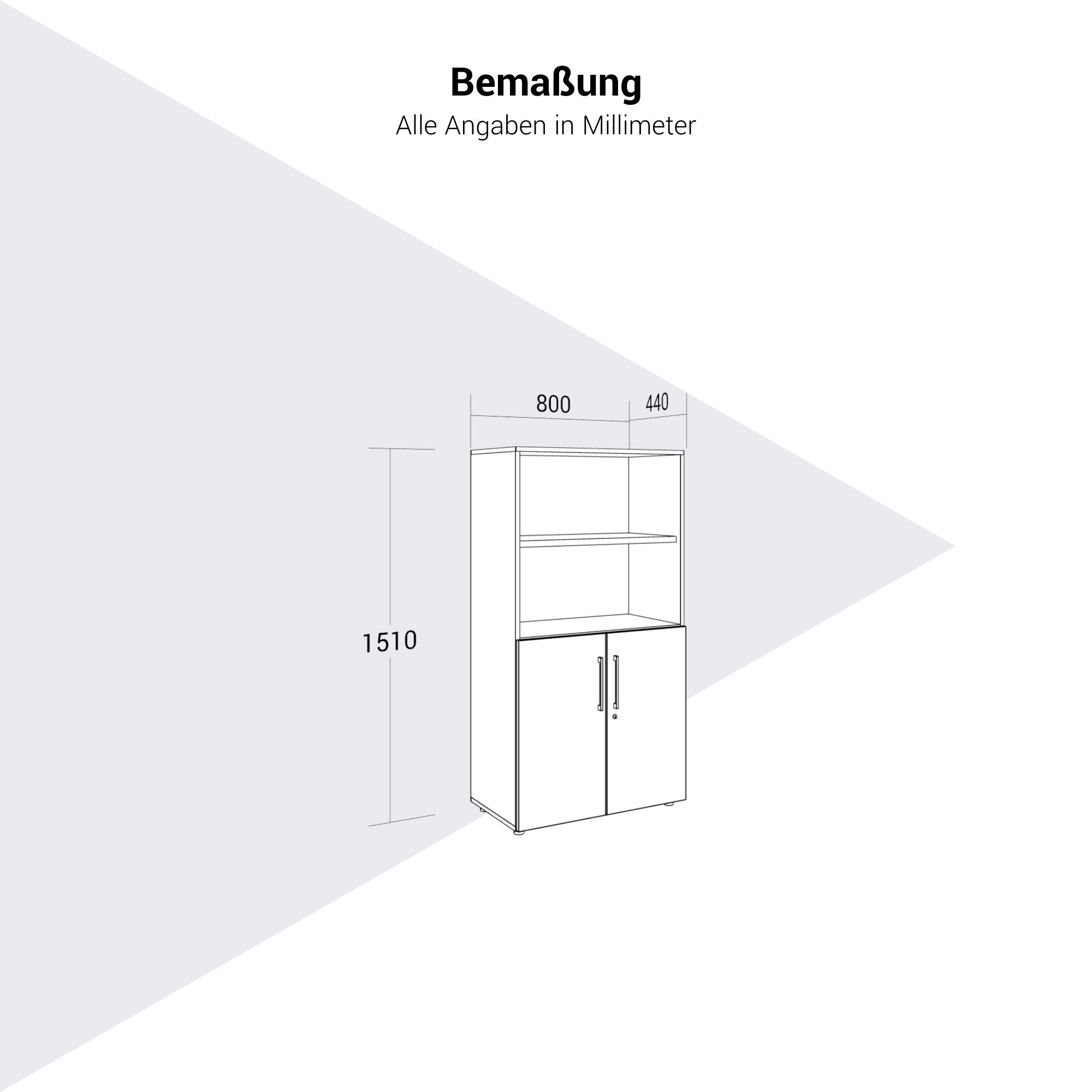 PRO combination cabinet | 4 OH, 800 x 1510 mm, black - 13 Main Image