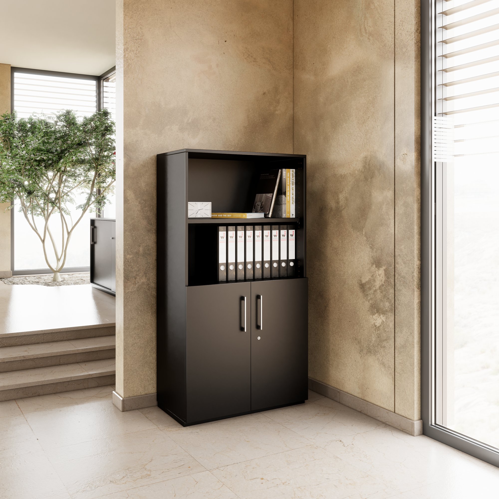 PRO combination cabinet | 4 OH, 800 x 1510 mm, black - 14 Main Image