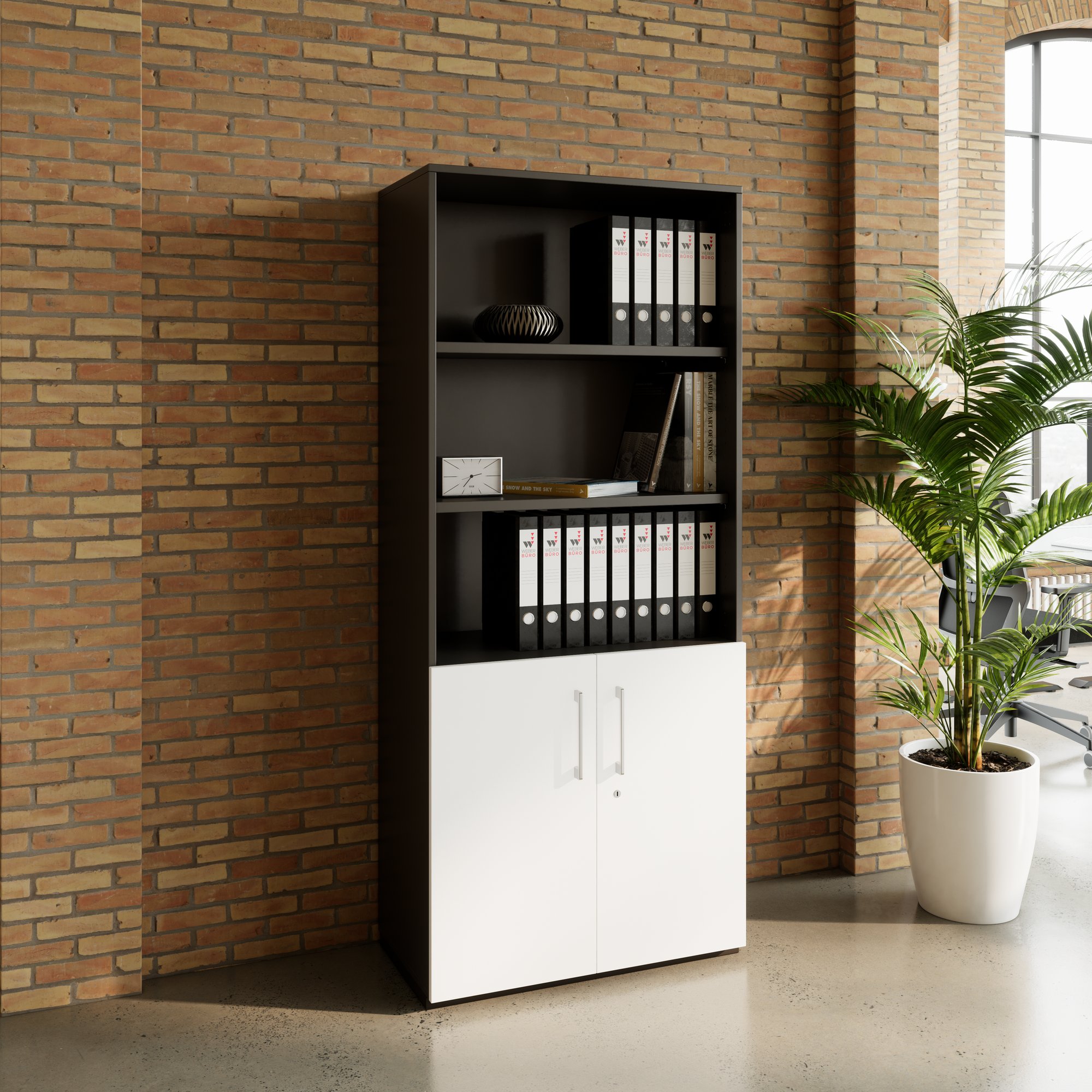 PRO Combine cabinet | 5 Oh, 800 x 1880 mm, graphite / white - 14 Main Image