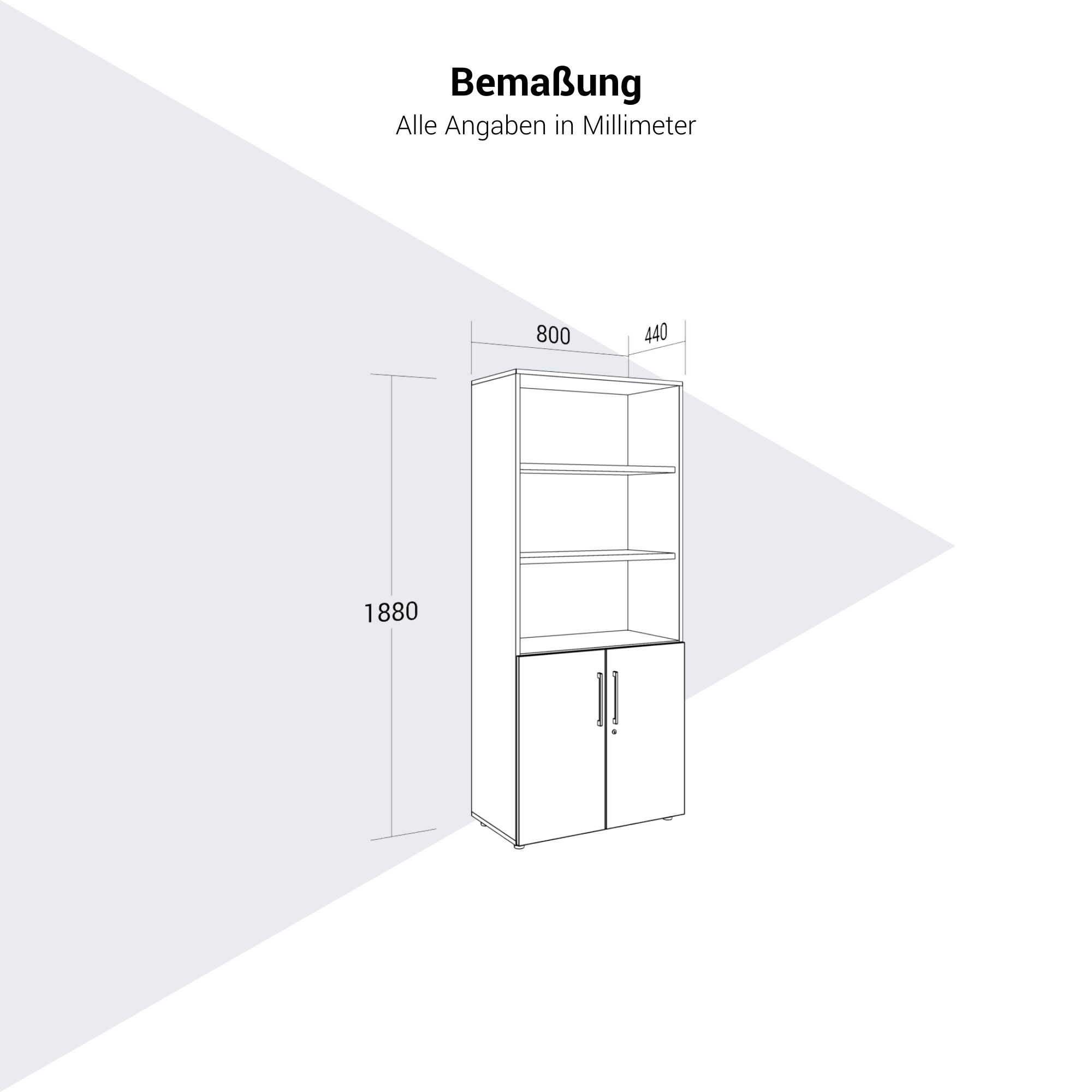 PRO Combination cabinet | 5 U, 800 x 1880 mm, white - 13 Main Image