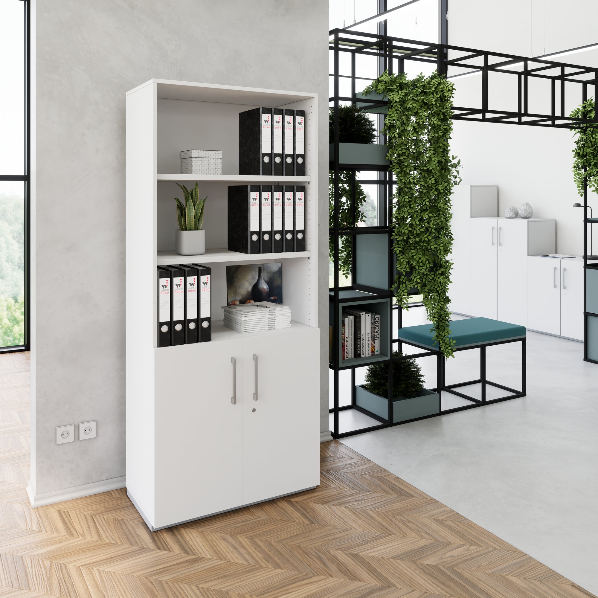 PRO combination cabinet | 5 OH, 800 x 1880 mm, gray - 14 Main Image