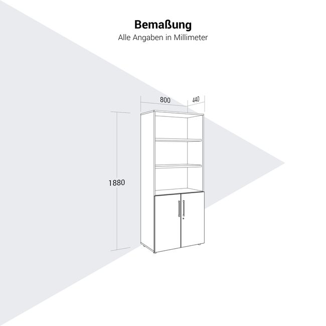 PRO Kombischrank | 5 OH, 800 x 1880 mm, Grau PRO Kombischrank | 5 OH, 800 x 1880 mm, Grau