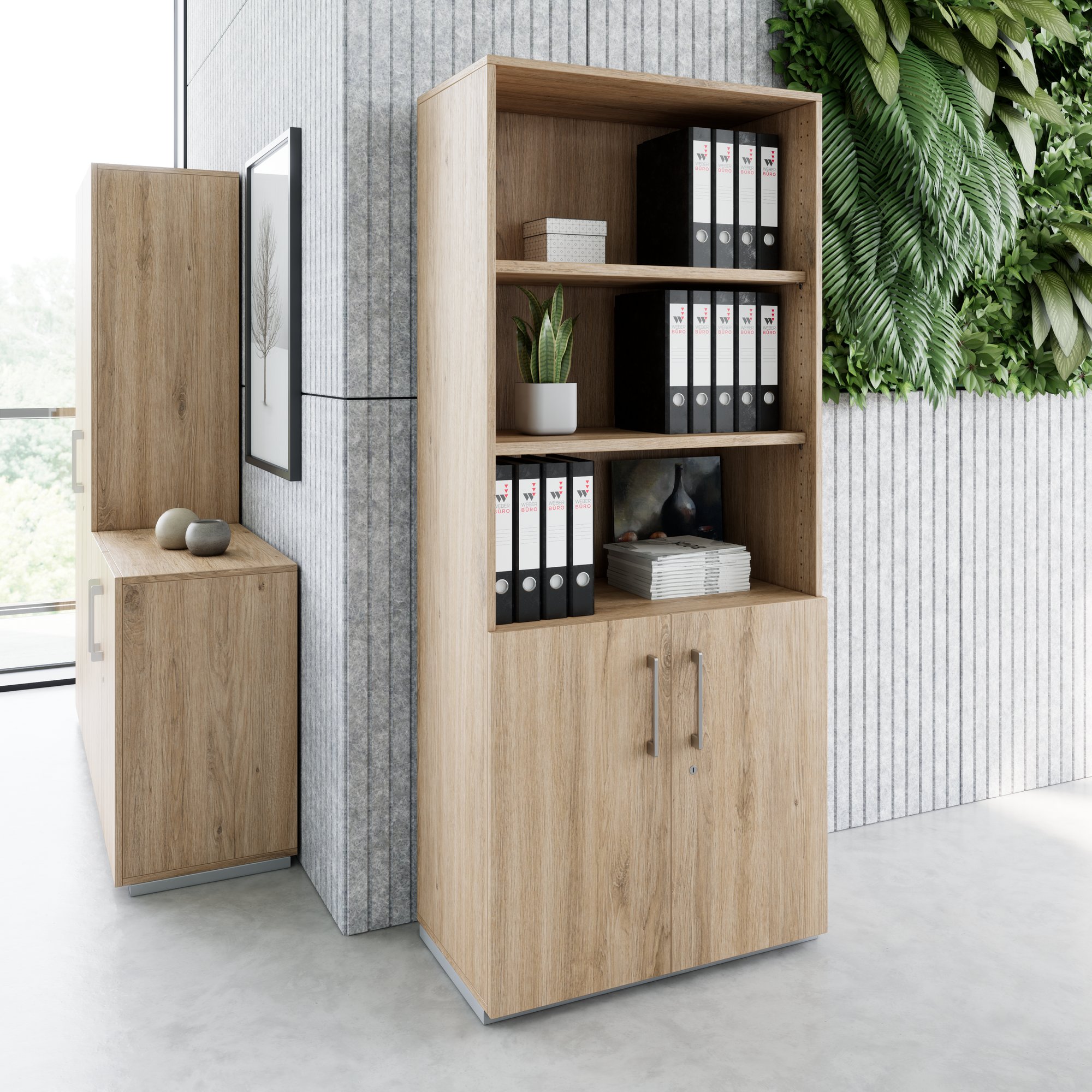 PRO combination cabinet | 5 OH, 800 x 1880 mm, natural oak - 14 Main Image