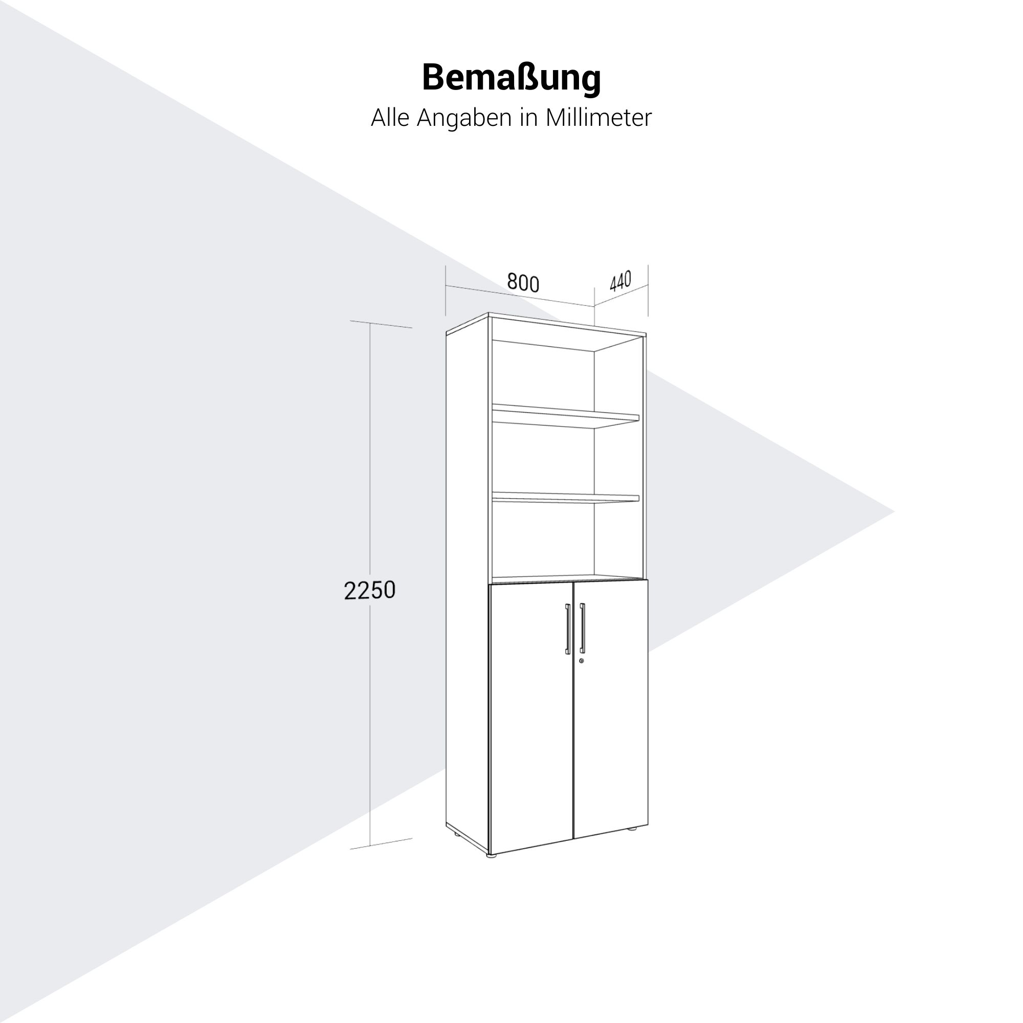 PRO combination cabinet | 6 OH, 800 x 2250 mm, natural oak - 13 Main Image