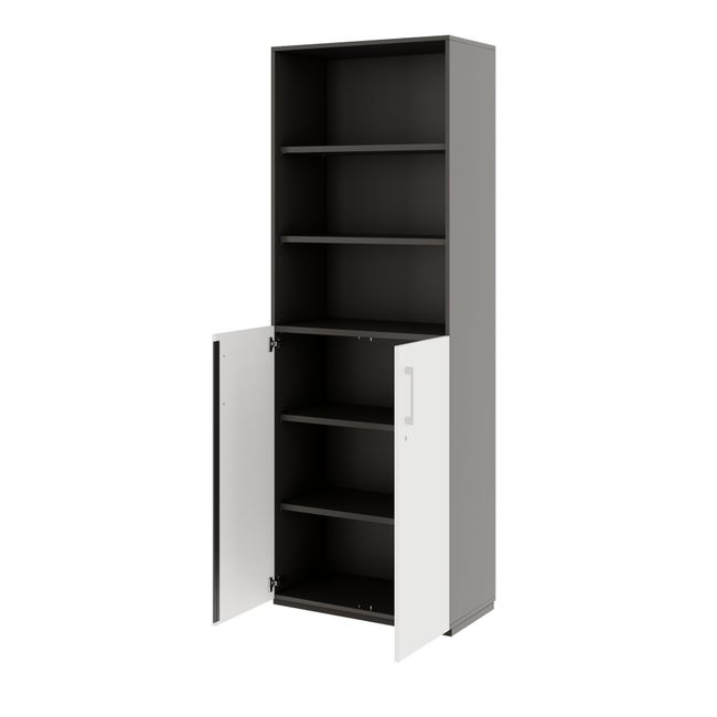 PRO Kombischrank | 6 OH, 800 x 2250 mm, Graphit / Weiß