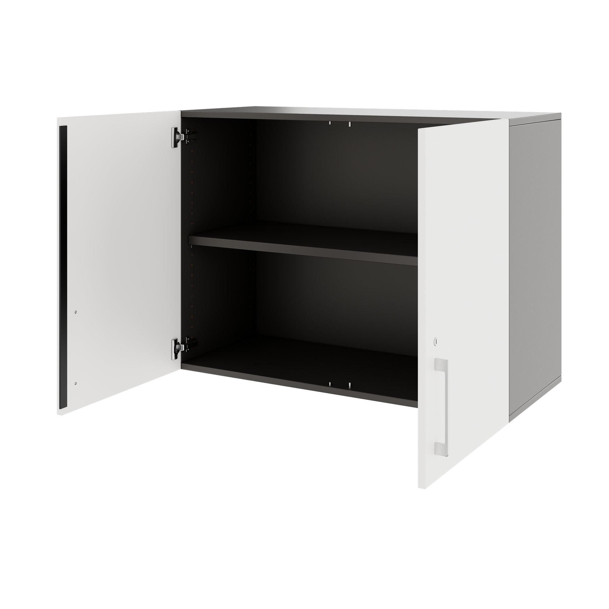 PRO Top Cabinet | 2 oh, 800 - 1200 x 740 mm, Soft -Close, graphite / blanc - 4 Main Image