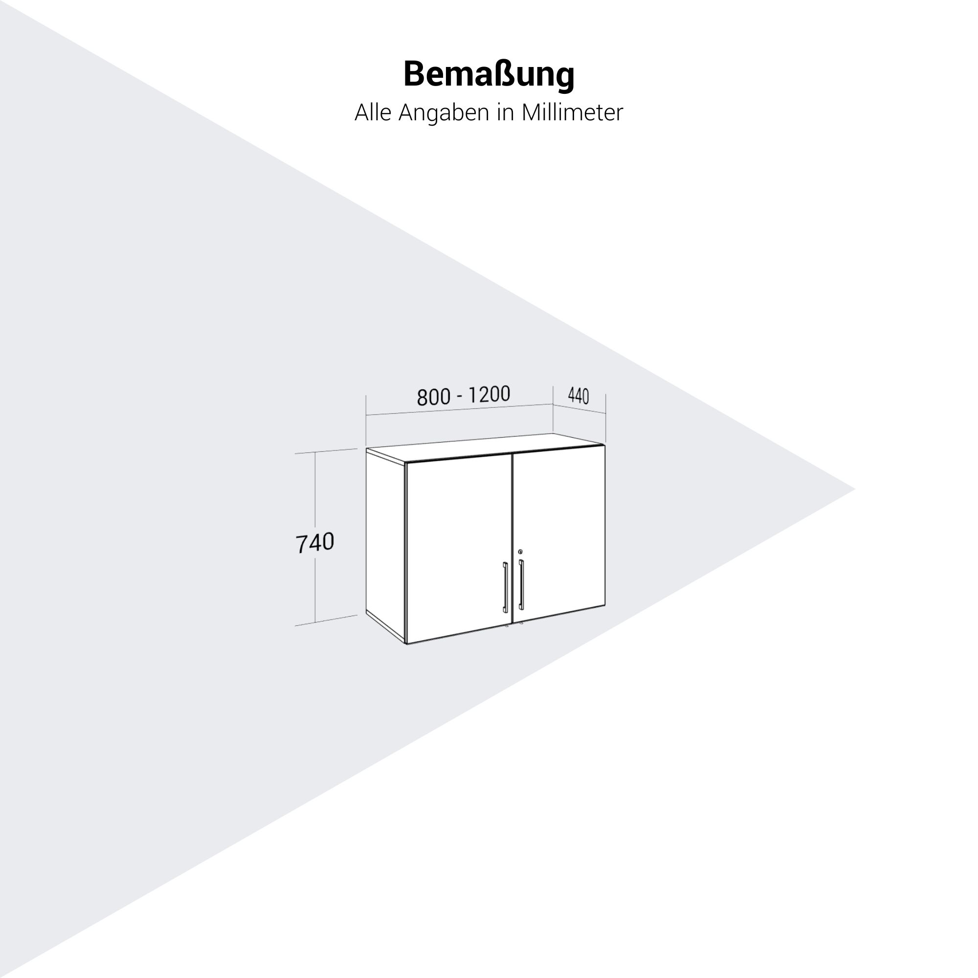 PRO Top Cabinet | 2 oh, 800 - 1200 x 740 mm, Soft -Close, blanc - 14 Main Image