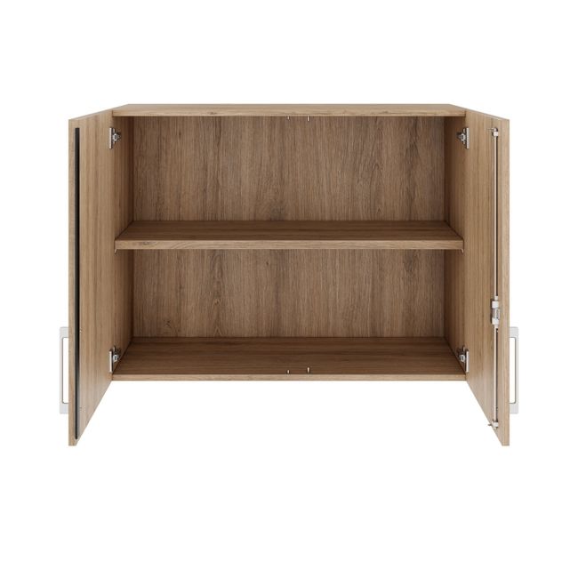 PRO Aufsatzschrank | 2 OH, 800 - 1200 x 740 mm, Soft-Close, Natureiche