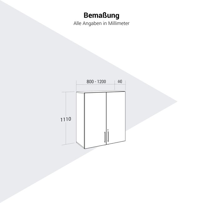 PRO Aufsatzschrank | 3 OH, 800 - 1200 x 1110 mm, Soft-Close, Grau PRO Aufsatzschrank | 3 OH, 800 - 1200 x 1110 mm, Soft-Close, Grau