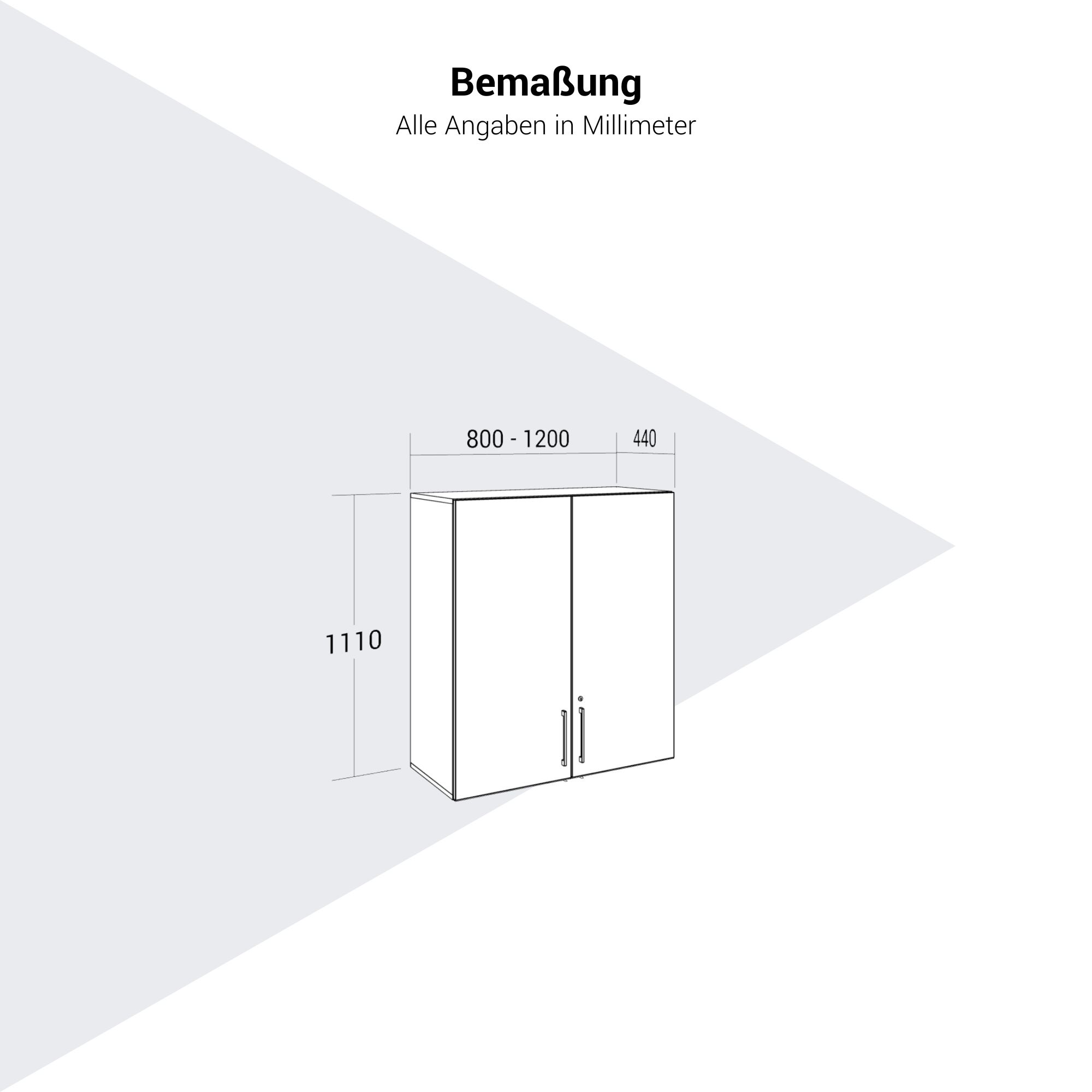 PRO Aufsatzschrank | 3 OH, 800 - 1200 x 1110 mm, Soft-Close, Graphit / Weiß - 14 Main Image
