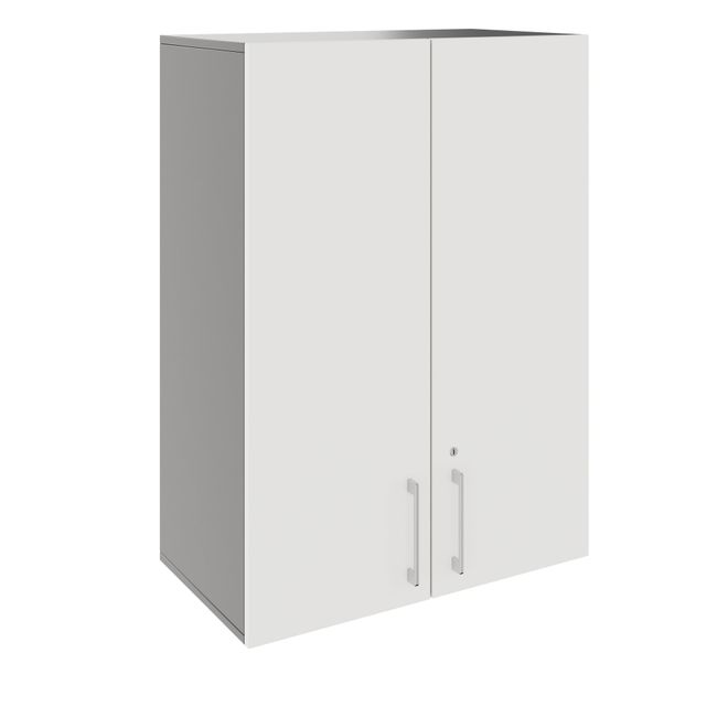 PRO Armoire haute | 3 classeurs, 800 - 1200 x 1110 mm, fermeture douce, graphite / blanc  - 1 Main Image