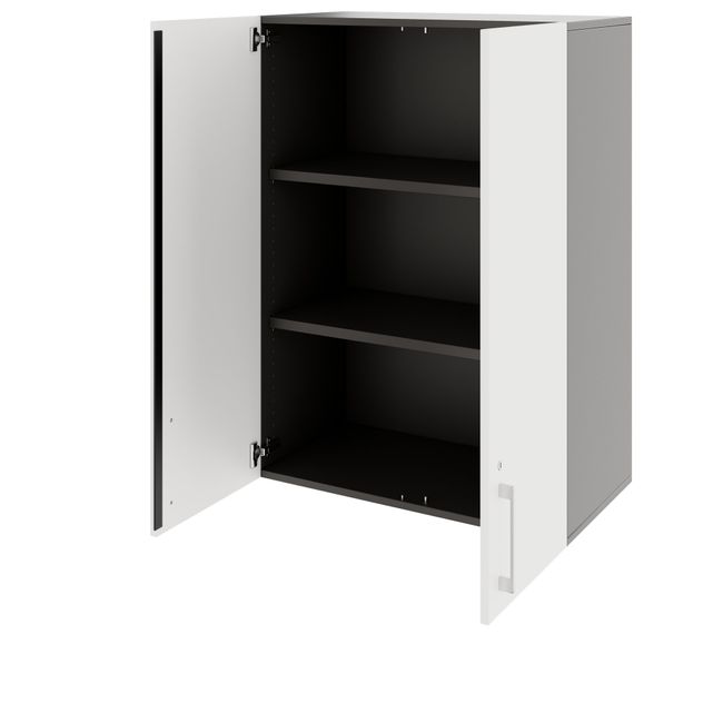 PRO Armoire haute | 3 classeurs, 800 - 1200 x 1110 mm, fermeture douce, graphite / blanc  - 4 Main Image