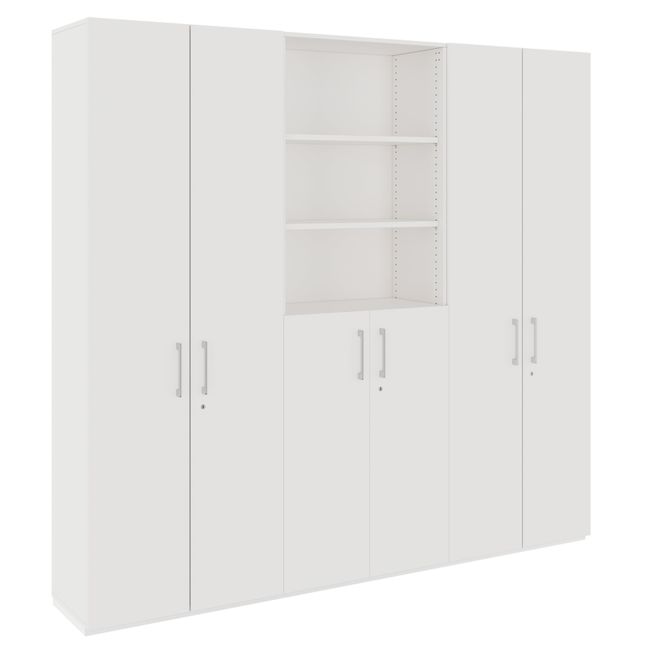 PRO Schrankwand | 6 OH, 2400 x 2250 mm, Weiß PRO Schrankwand | 6 OH, 2400 x 2250 mm, Weiß