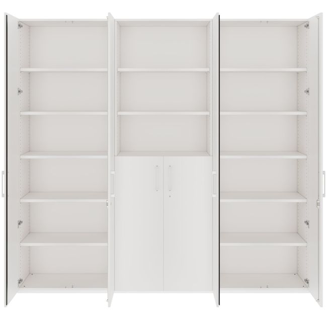 PRO Schrankwand | 6 OH, 2400 x 2250 mm, Weiß PRO Schrankwand | 6 OH, 2400 x 2250 mm, Weiß