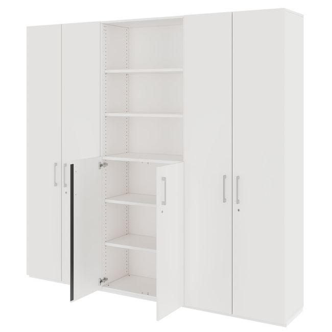 PRO Schrankwand | 6 OH, 2400 x 2250 mm, Weiß PRO Schrankwand | 6 OH, 2400 x 2250 mm, Weiß