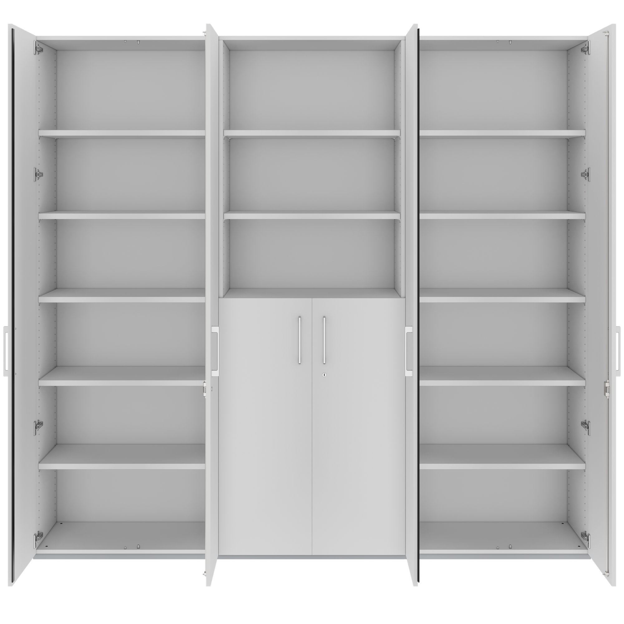PRO Schrankwand | 6 OH, 2400 x 2250 mm, Grau - 3 Main Image