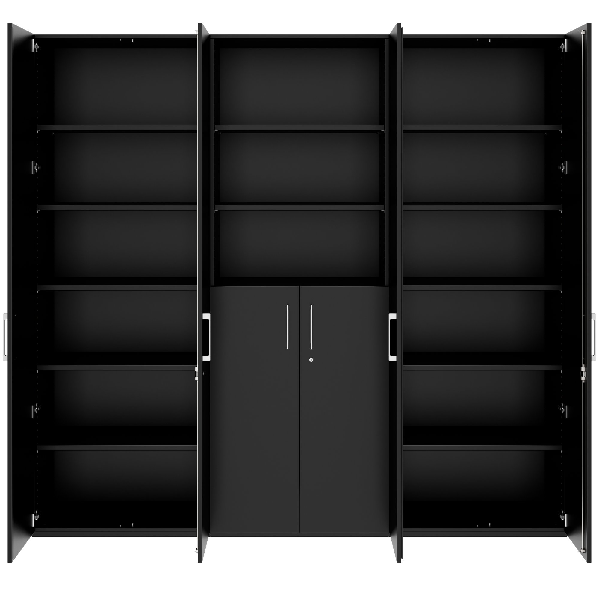 PRO Schrankwand | 6 OH, 2400 x 2250 mm, Schwarz - 3 Main Image