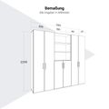 PRO Schrankwand | 6 OH, 2400 x 2250 mm, Schwarz