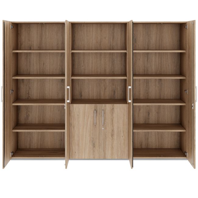 PRO Schrankwand | 5 OH, 2400 x 1880 mm, Natureiche