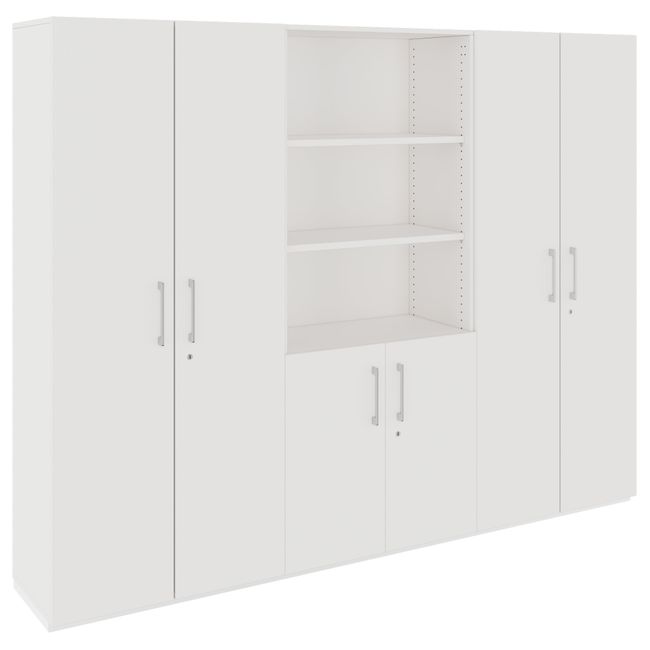 PRO Schrankwand | 5 OH, 2400 x 1880 mm, Weiß