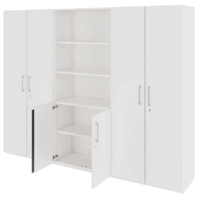 PRO Schrankwand | 5 OH, 2400 x 1880 mm, Weiß