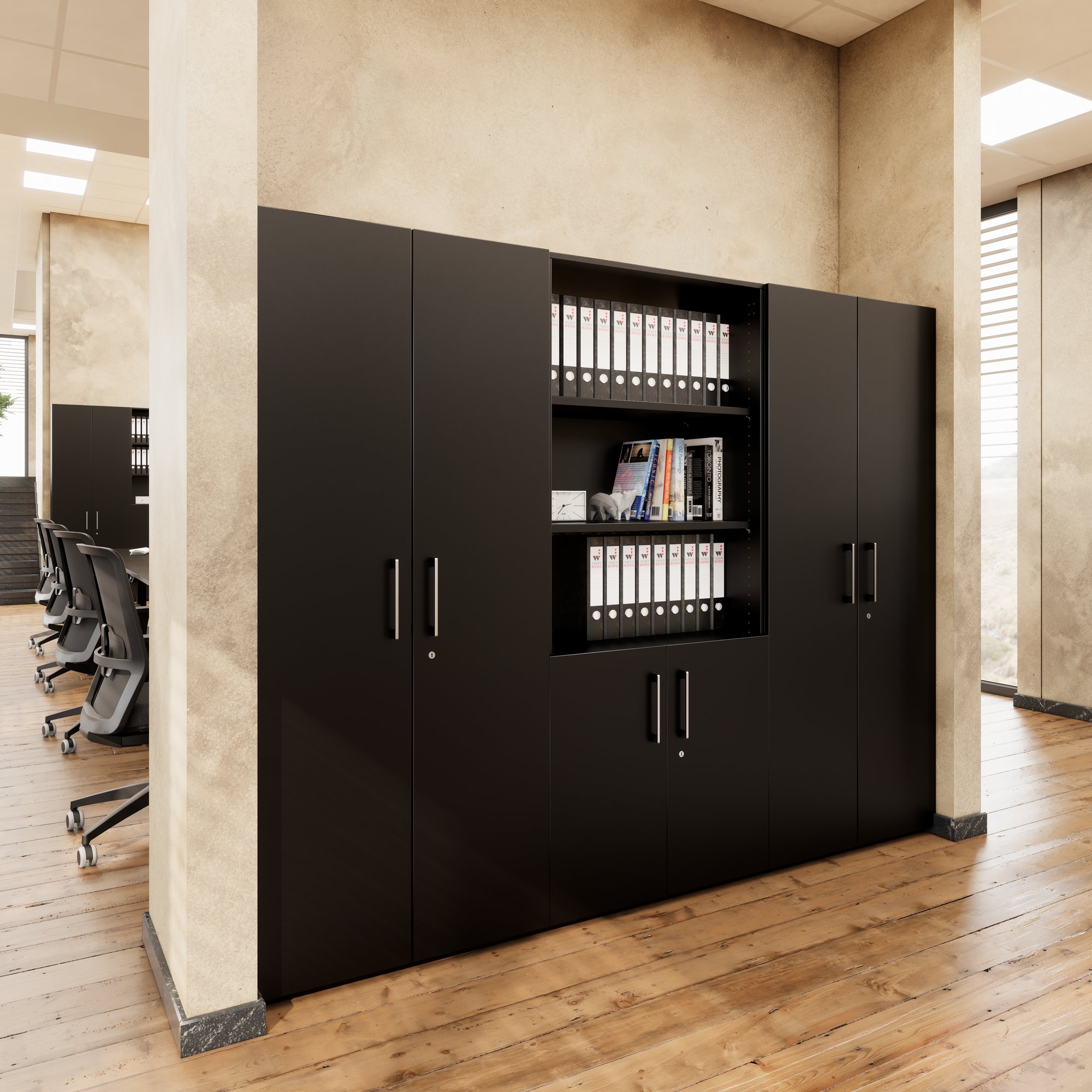 PRO wall unit | 5 OH, 2400 x 1880 mm, black - 15 Main Image