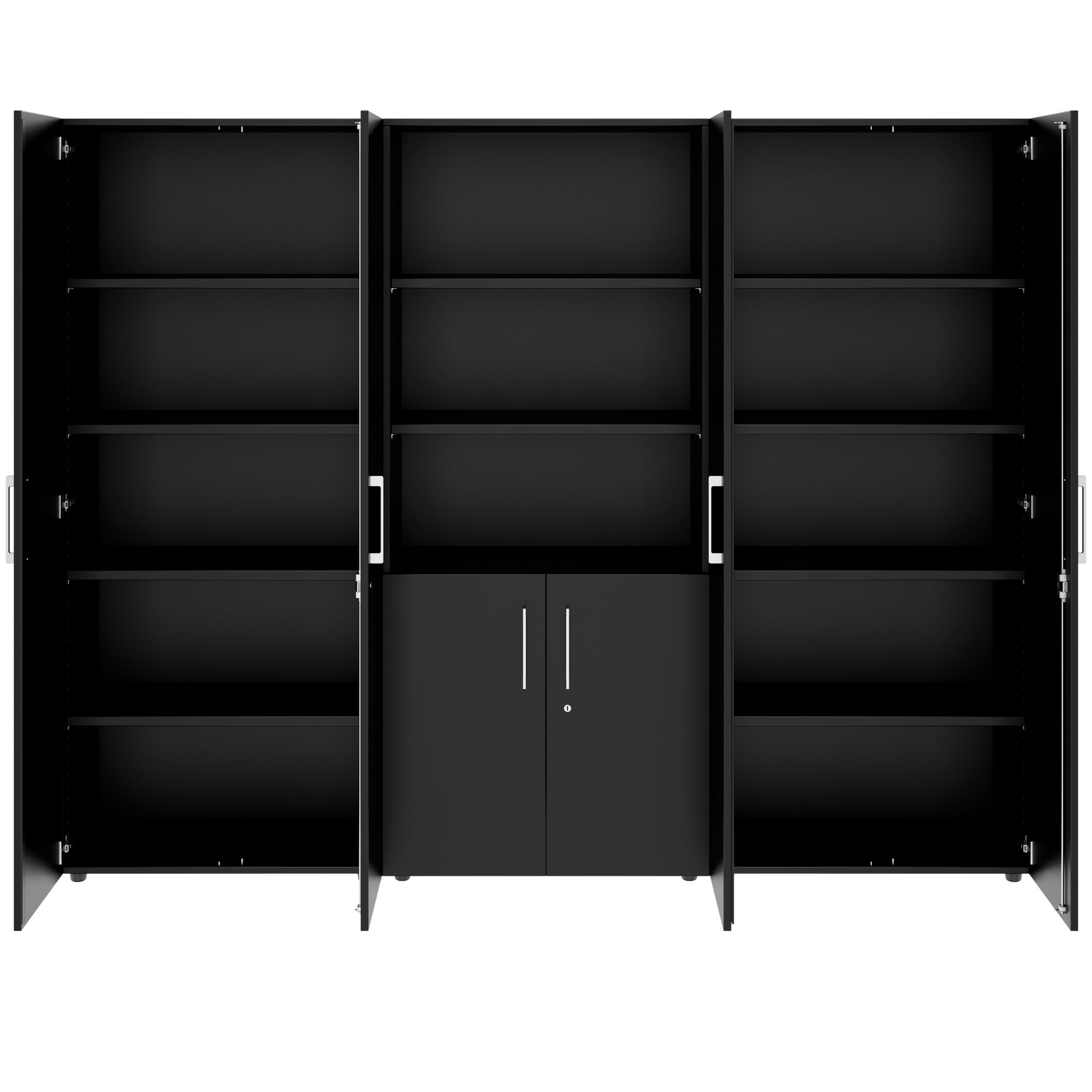 PRO wall unit | 5 OH, 2400 x 1880 mm, black - 3 Main Image