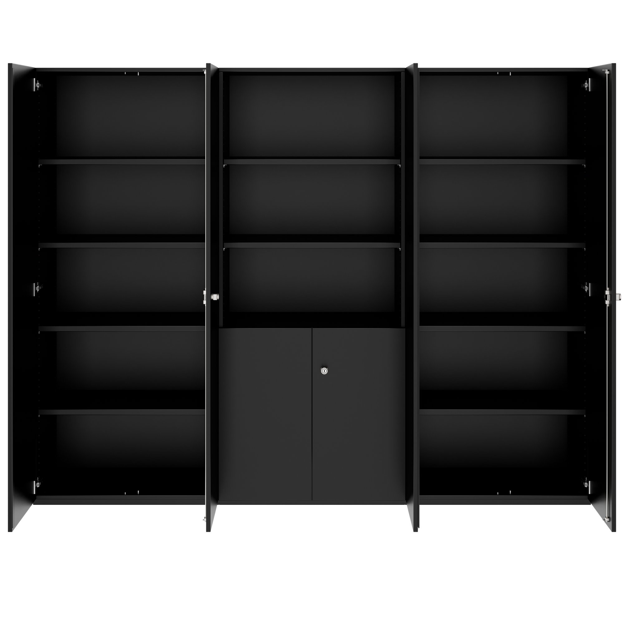 PRO Schrankwand | 5 OH, 2400 x 1880 mm, Schwarz - 3 Main Image