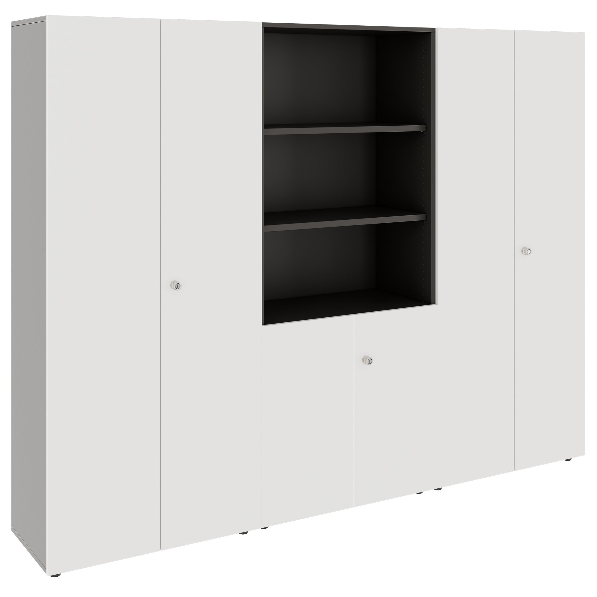 PRO Armoire murale | 5 OH, 2400 x 1880 mm, graphite / blanc - 1 Main Image