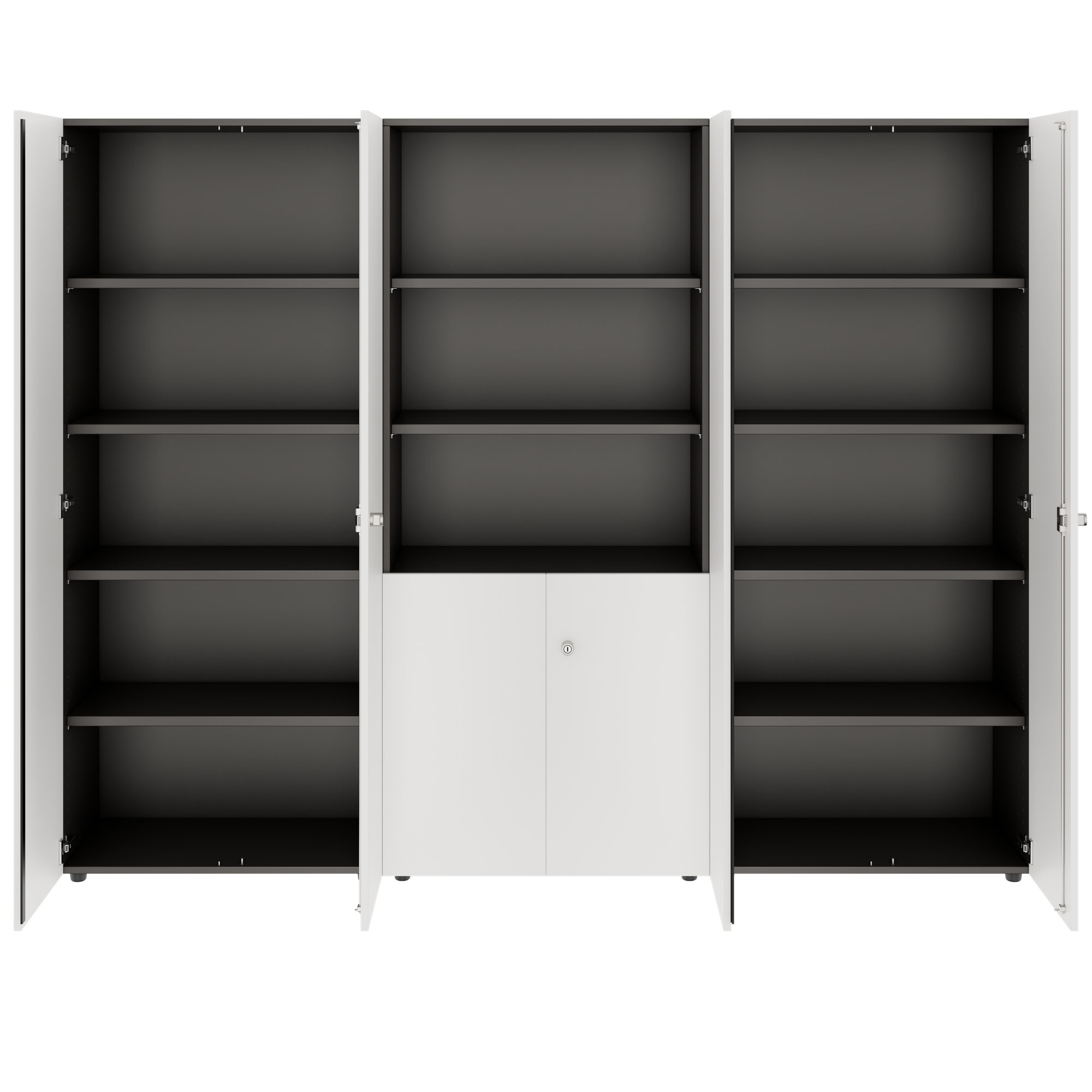 PRO Armoire murale | 5 OH, 2400 x 1880 mm, graphite / blanc - 3 Main Image