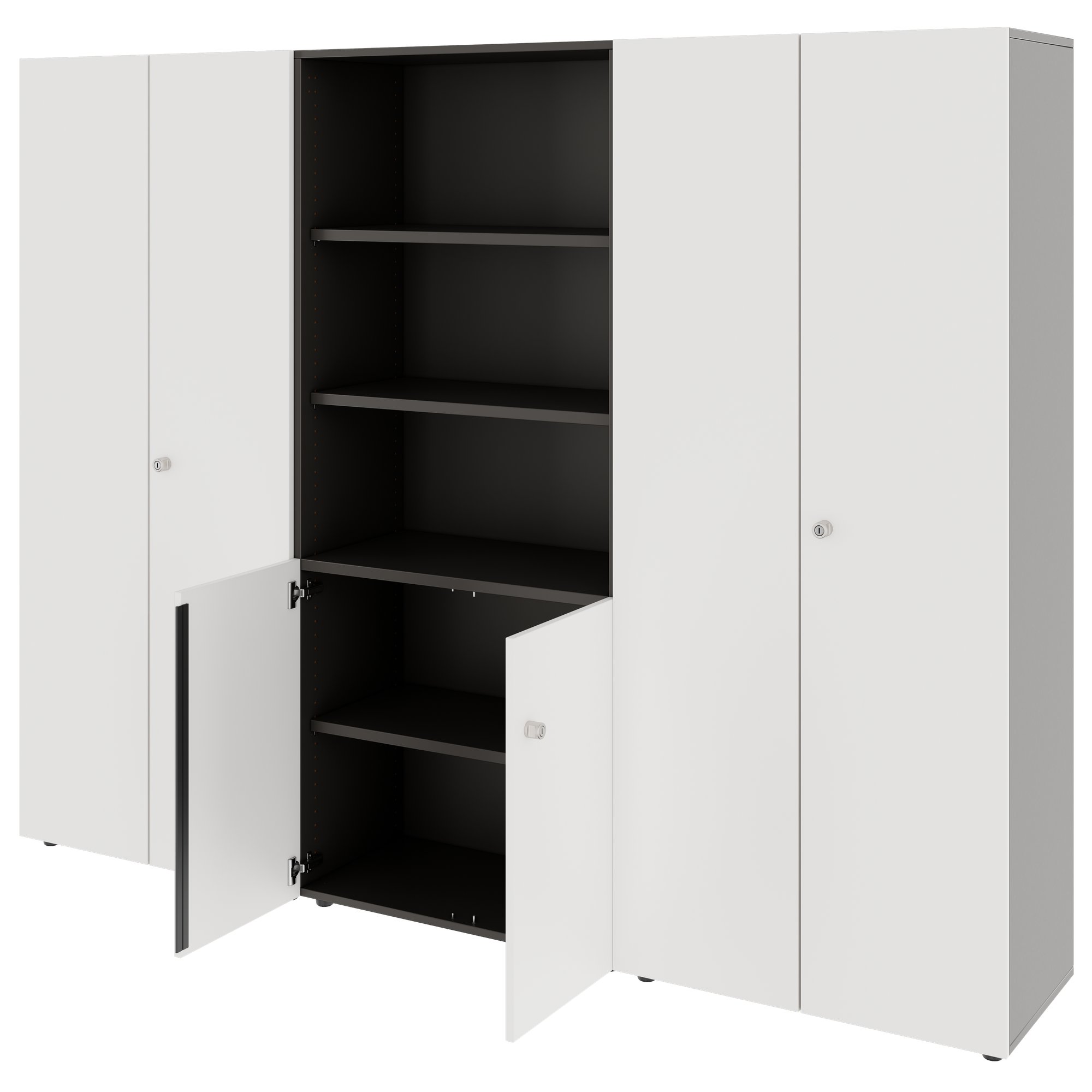 PRO Armoire murale | 5 OH, 2400 x 1880 mm, graphite / blanc - 4 Main Image