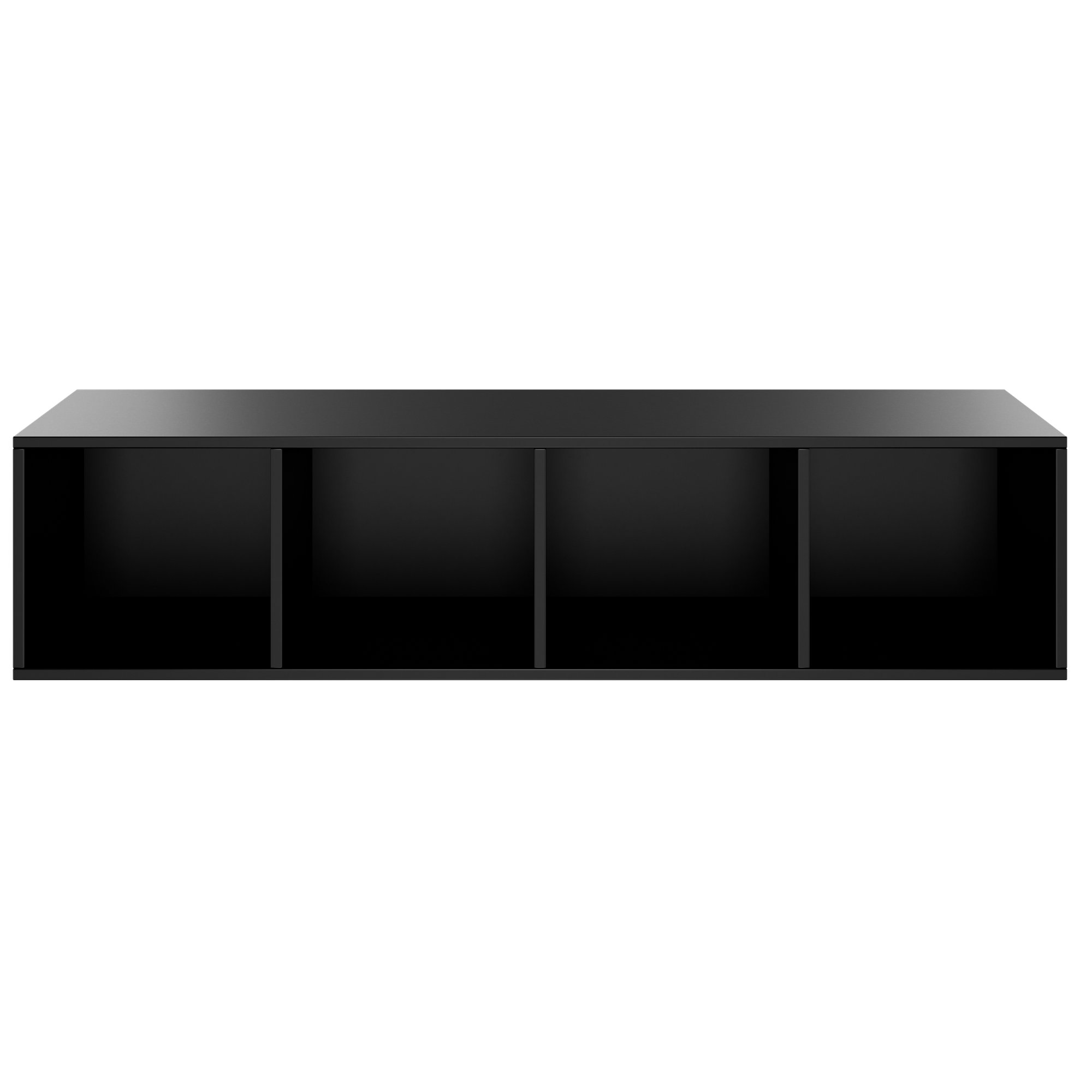 PRO Aufsatzregal | 1 OH, 800 - 1600 x 370 mm, verleimter Korpus, Schwarz - 3 Main Image
