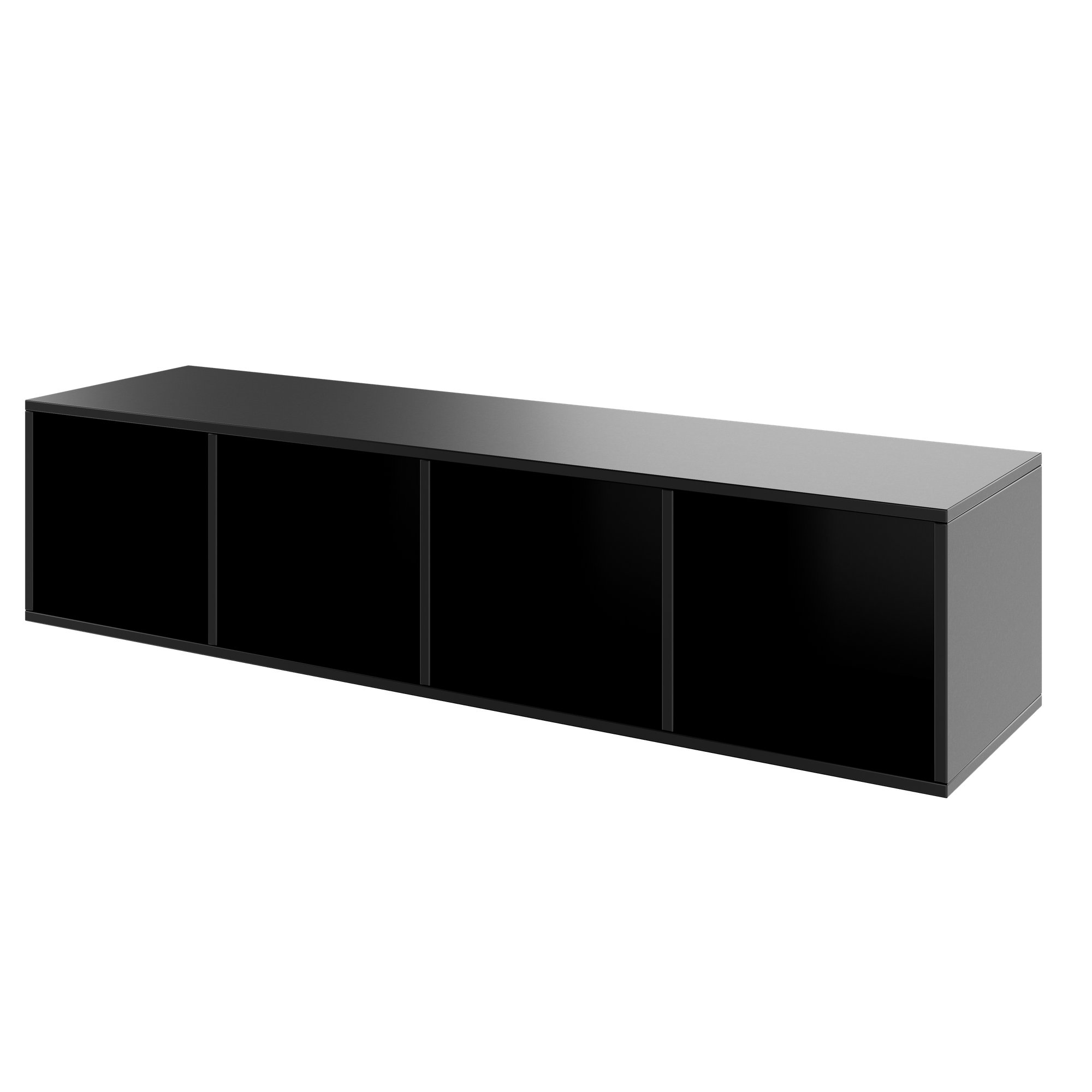 PRO Aufsatzregal | 1 OH, 800 - 1600 x 370 mm, verleimter Korpus, Schwarz - 4 Main Image