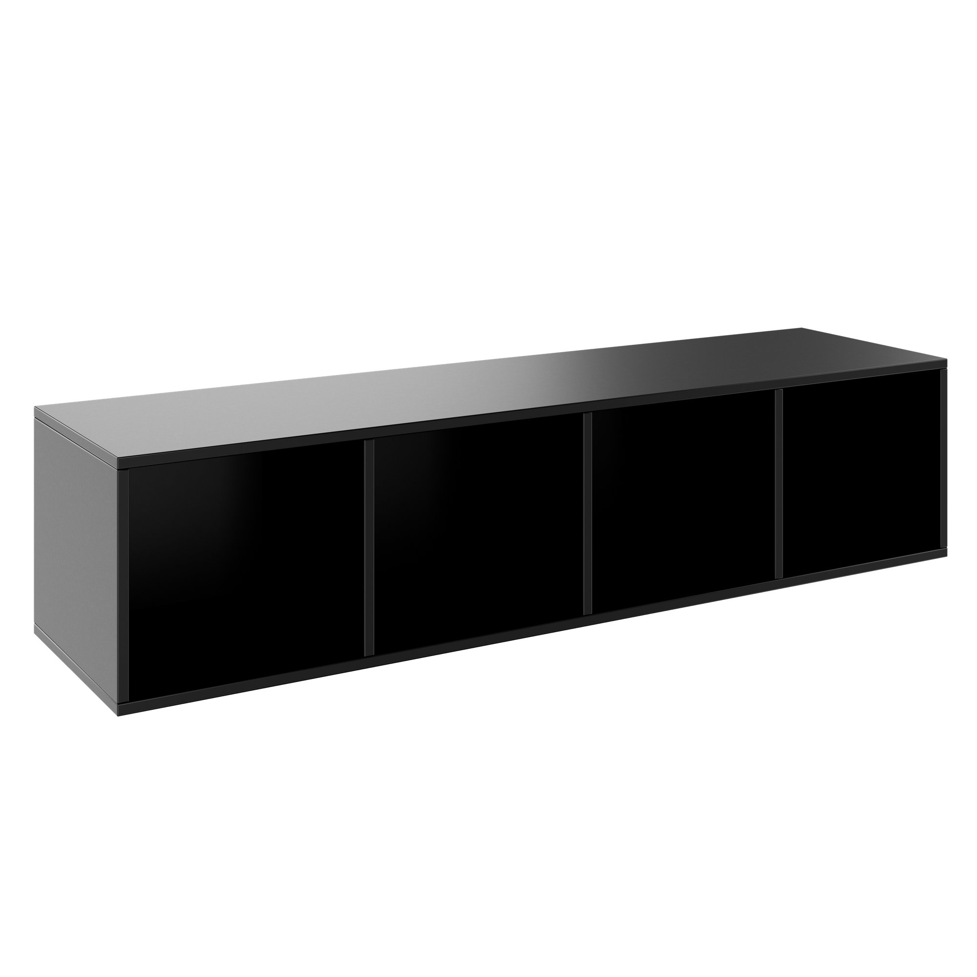 PRO Aufsatzregal | 1 OH, 800 - 1600 x 370 mm, verleimter Korpus, Schwarz - 1 Main Image