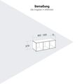 PRO Aufsatzregal | 1 OH, 800 - 1600 x 370 mm, verleimter Korpus, Natureiche