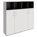 PRO Schrankwand | 4 OH, 1600 x 1510 mm, Graphit / Weiß