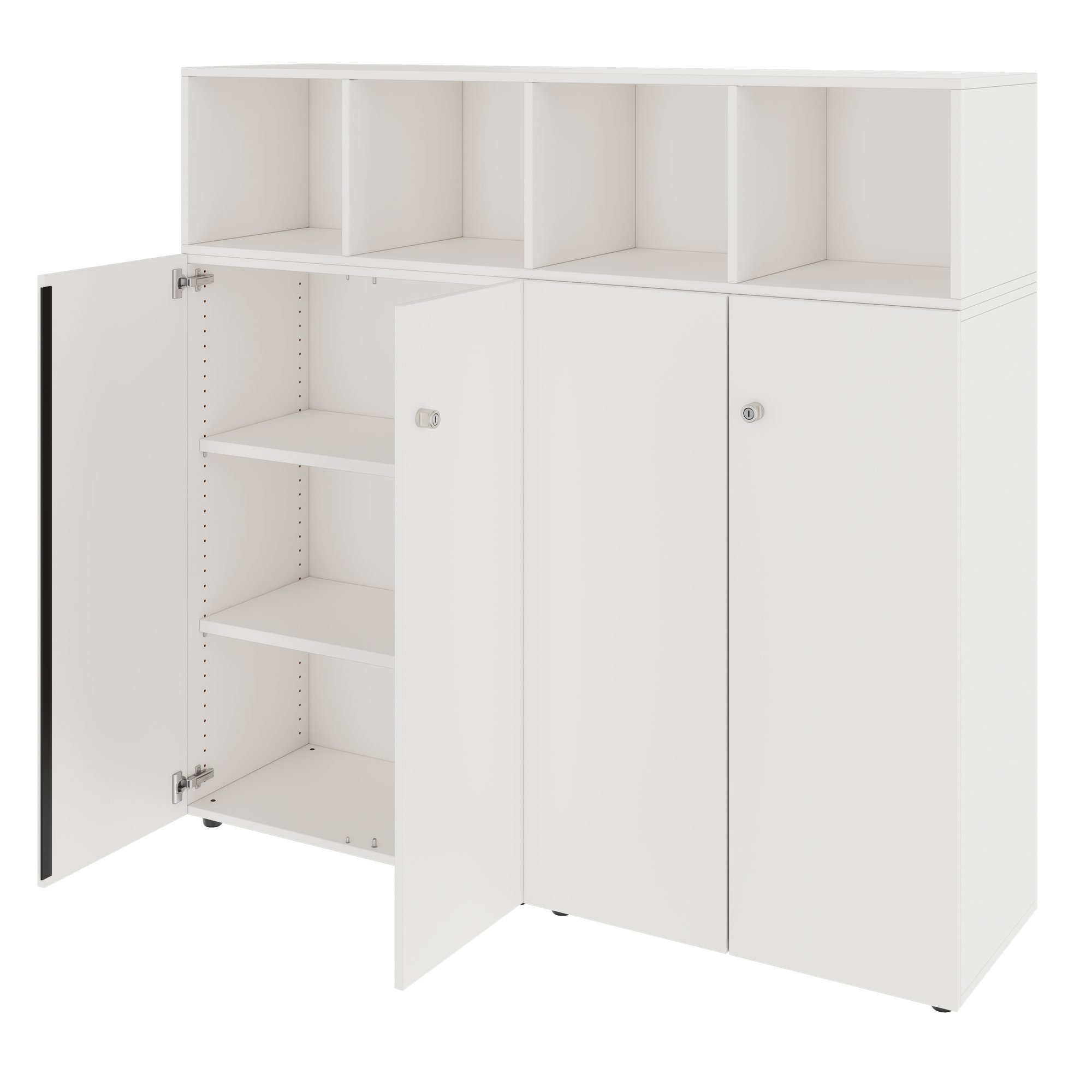 PRO Étagère murale | 4 OH, 1600 x 1510 mm, blanc - 4 Main Image