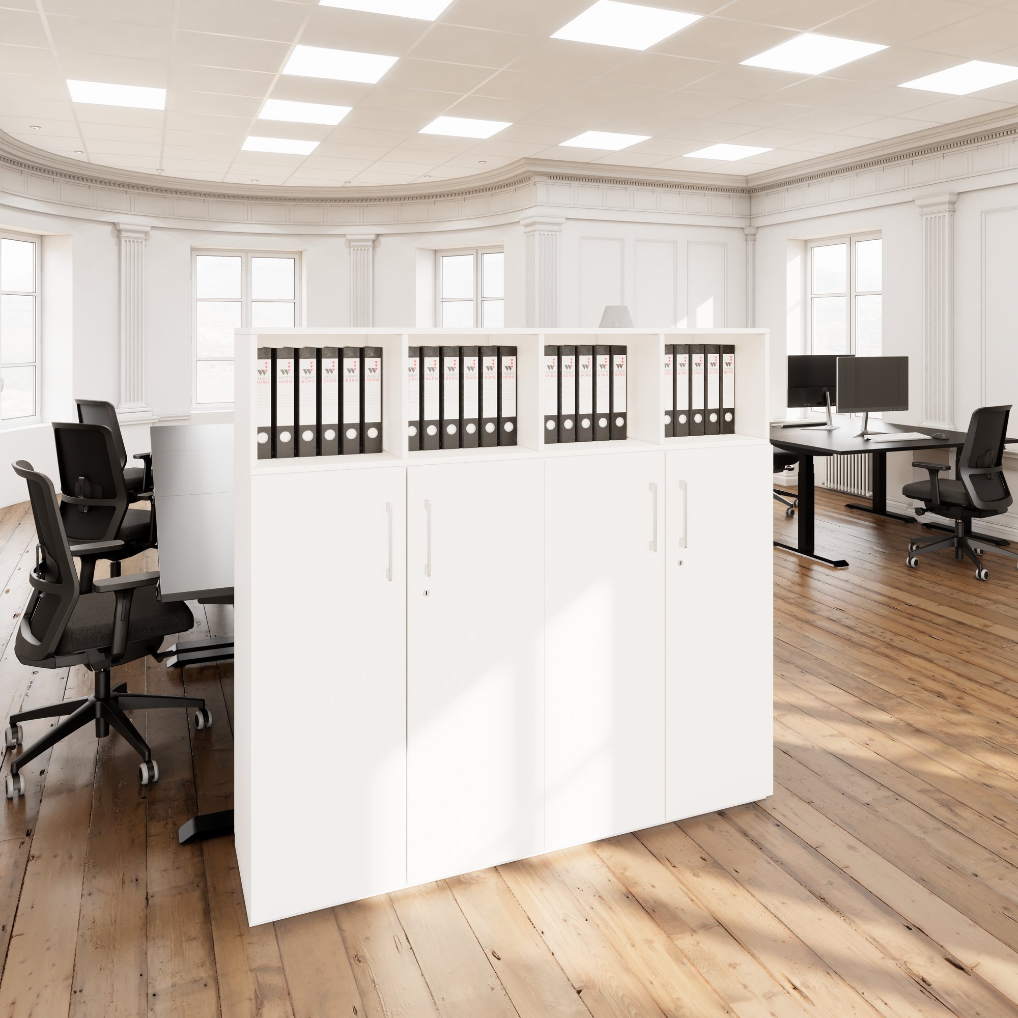 PRO Étagère murale | 4 OH, 1600 x 1510 mm, blanc - 15 Main Image