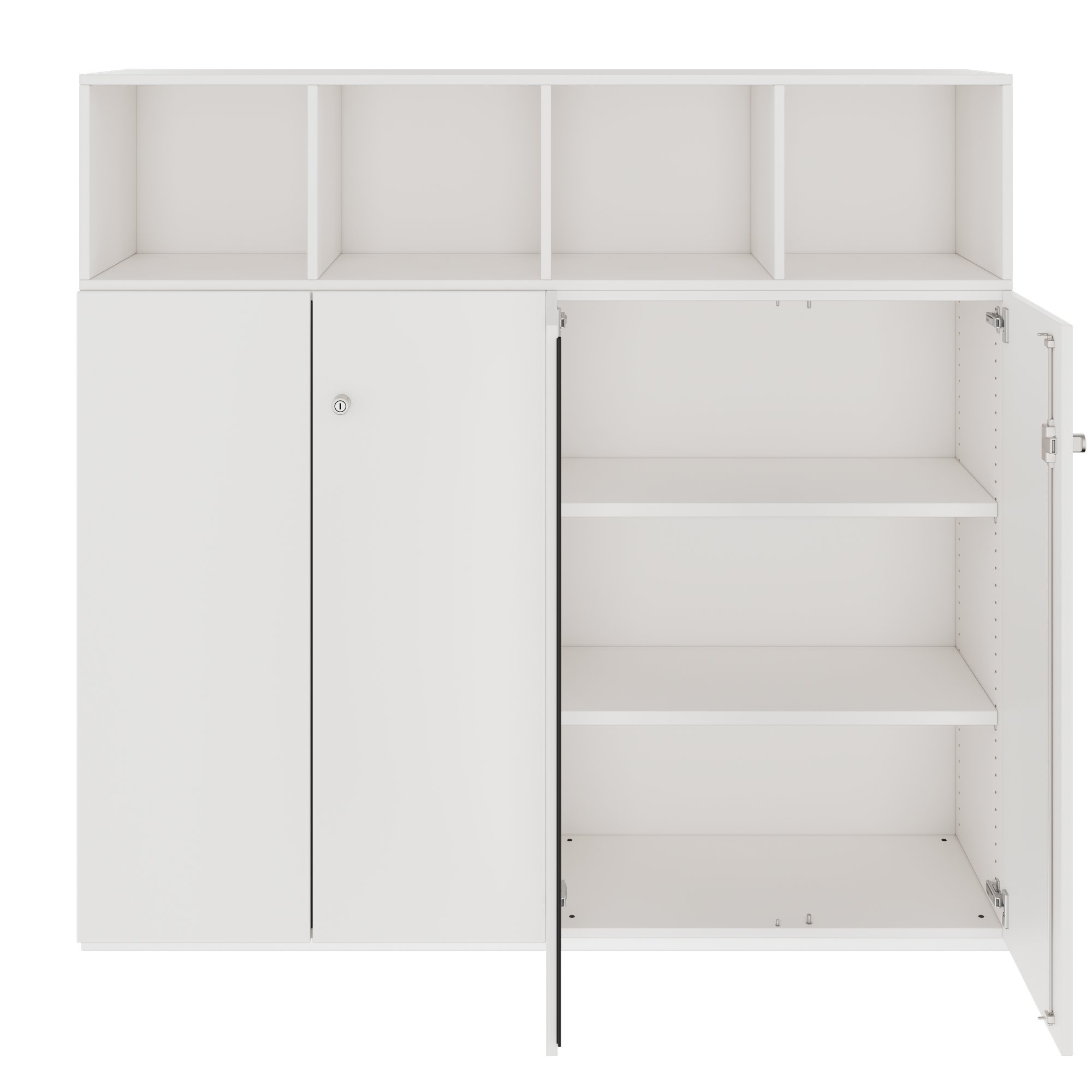 PRO Schrankwand | 4 OH, 1600 x 1510 mm, Weiß - 3 Main Image