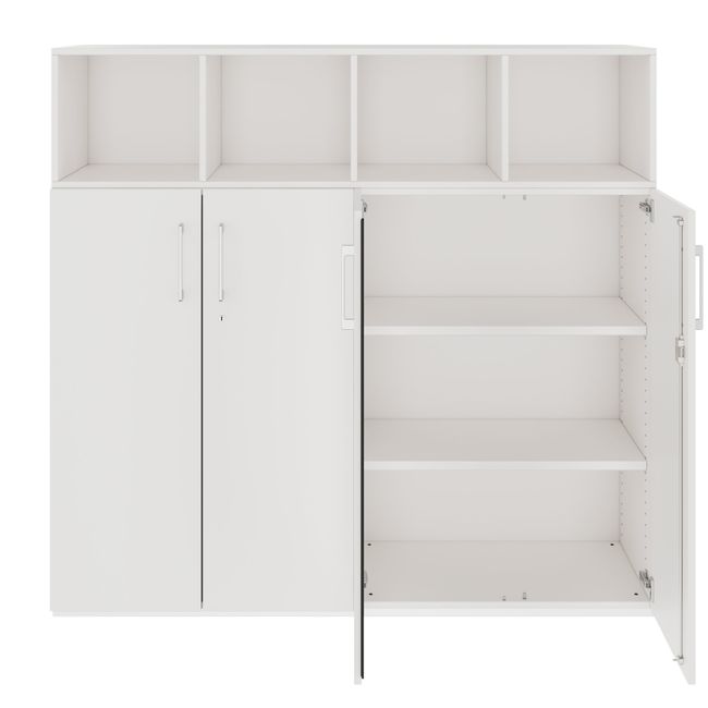 PRO Schrankwand | 4 OH, 1600 x 1510 mm, Weiß