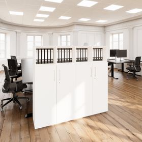 PRO Schrankwand | 4 OH, 1600 x 1510 mm, Weiß