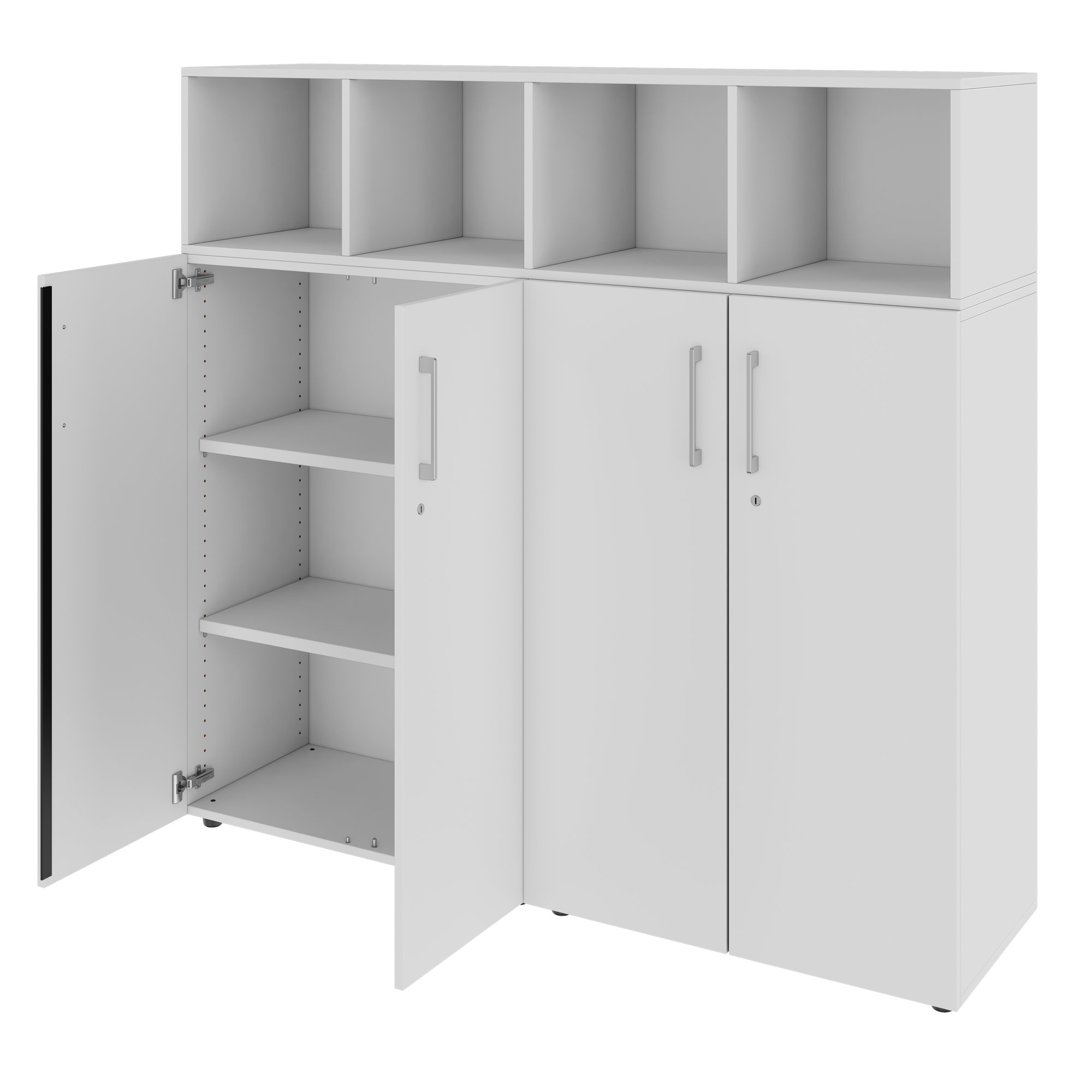 PRO Schrankwand | 4 OH, 1600 x 1510 mm, Grau - 4 Main Image