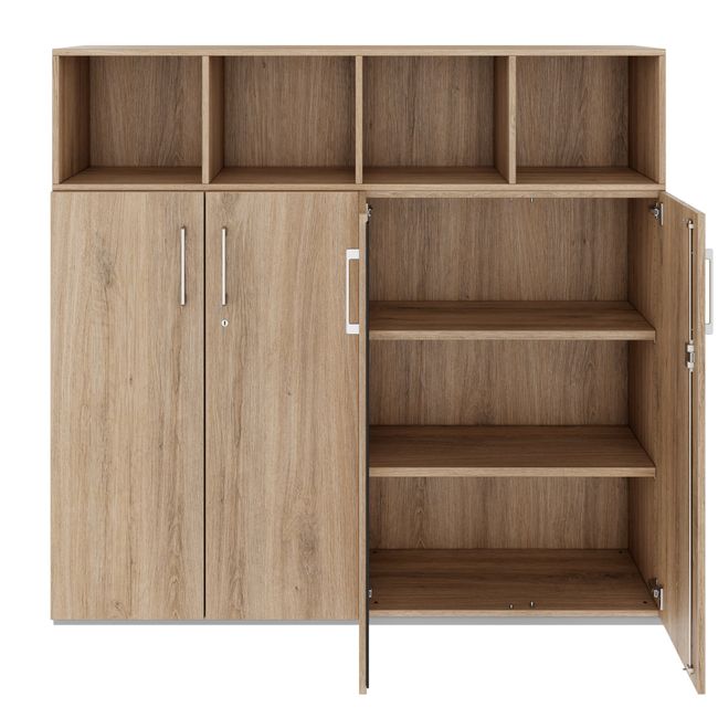 PRO Schrankwand | 4 OH, 1600 x 1510 mm, Natureiche