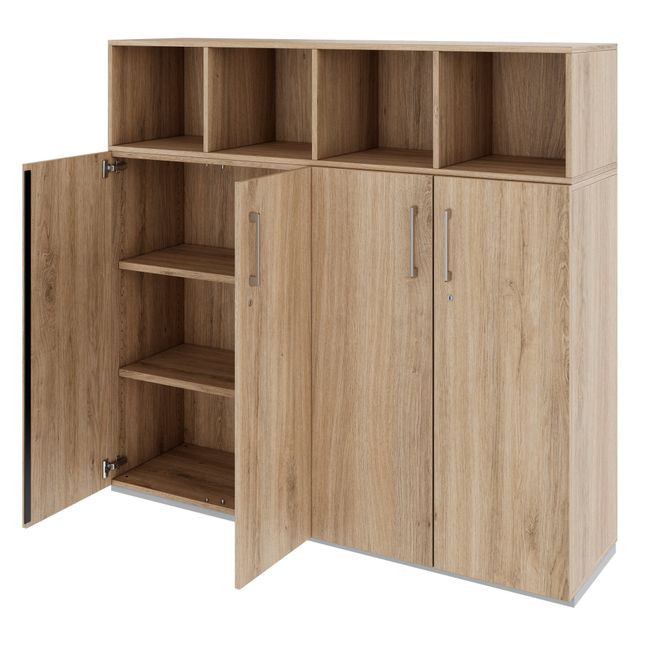 PRO Schrankwand | 4 OH, 1600 x 1510 mm, Natureiche