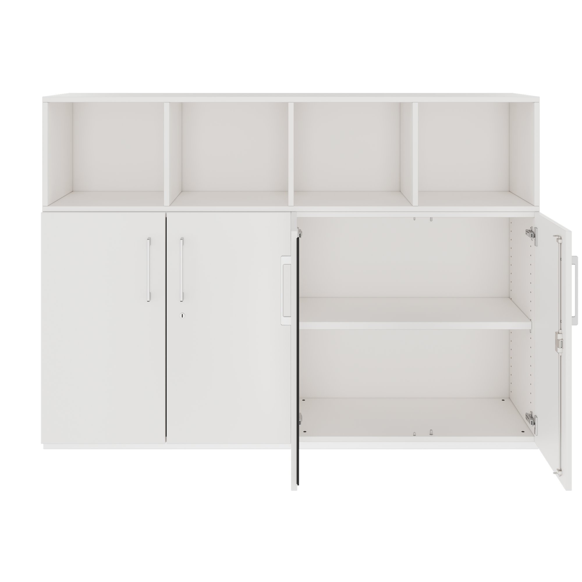 PRO Schrankwand | 3 OH, 1600 x 1140 mm, Weiss - 3 Main Image