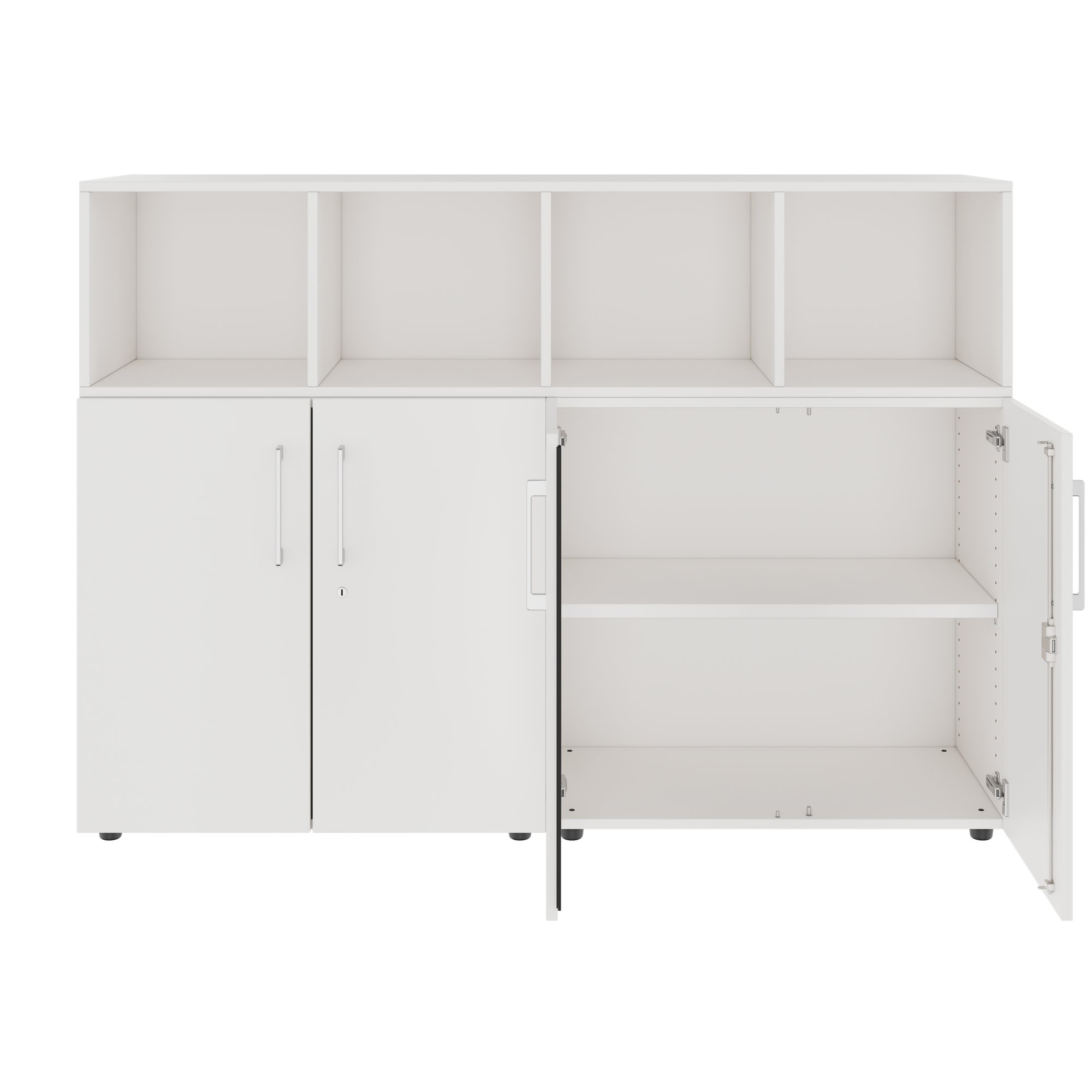 PRO Schrankwand | 3 OH, 1600 x 1140 mm, Weiss - 3 Main Image