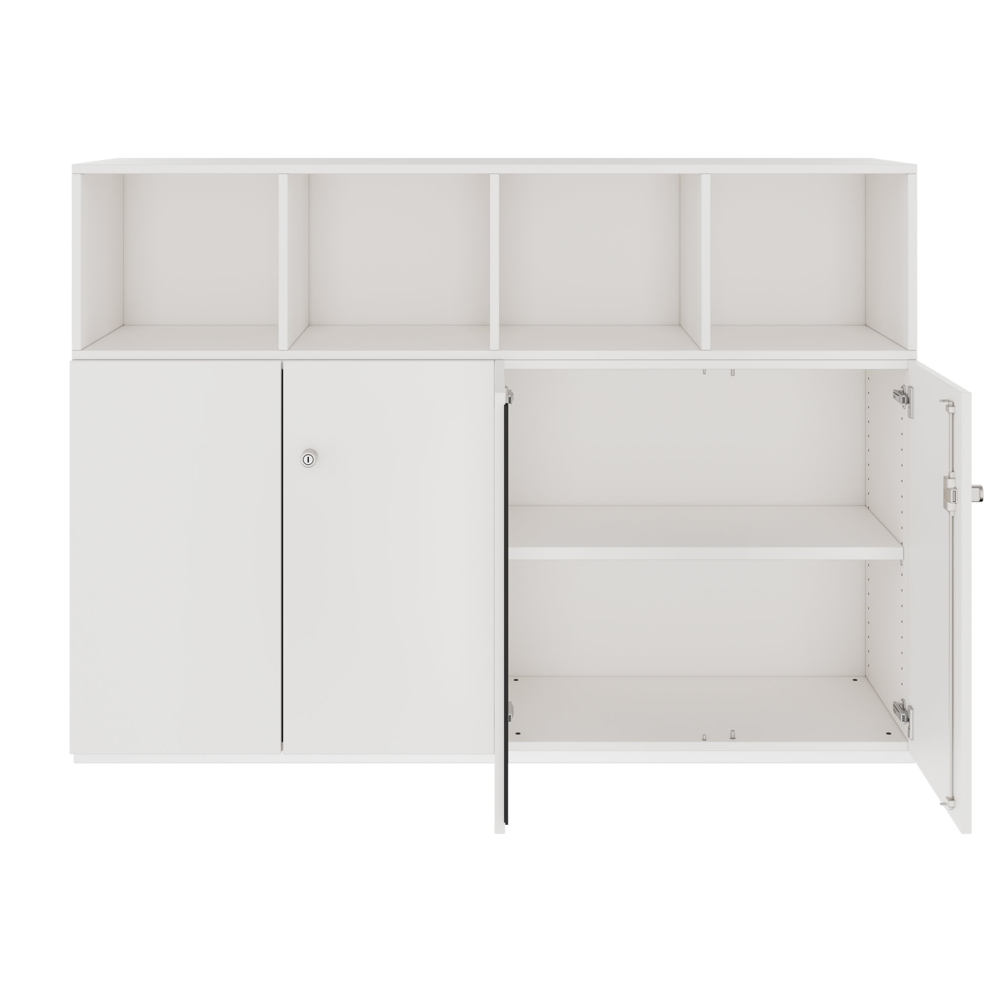 PRO Schrankwand | 3 OH, 1600 x 1140 mm, Weiss - 3 Main Image