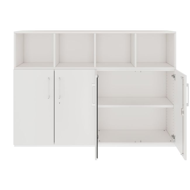 PRO Schrankwand | 3 OH, 1600 x 1140 mm, Weiß