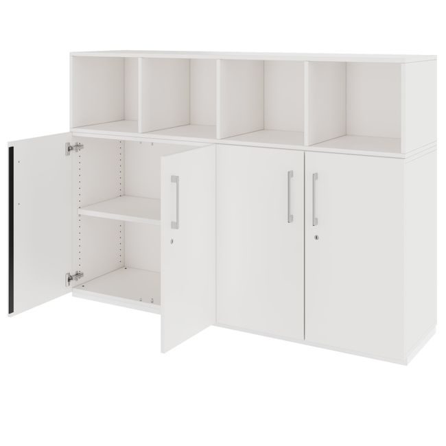 PRO Schrankwand | 3 OH, 1600 x 1140 mm, Weiß